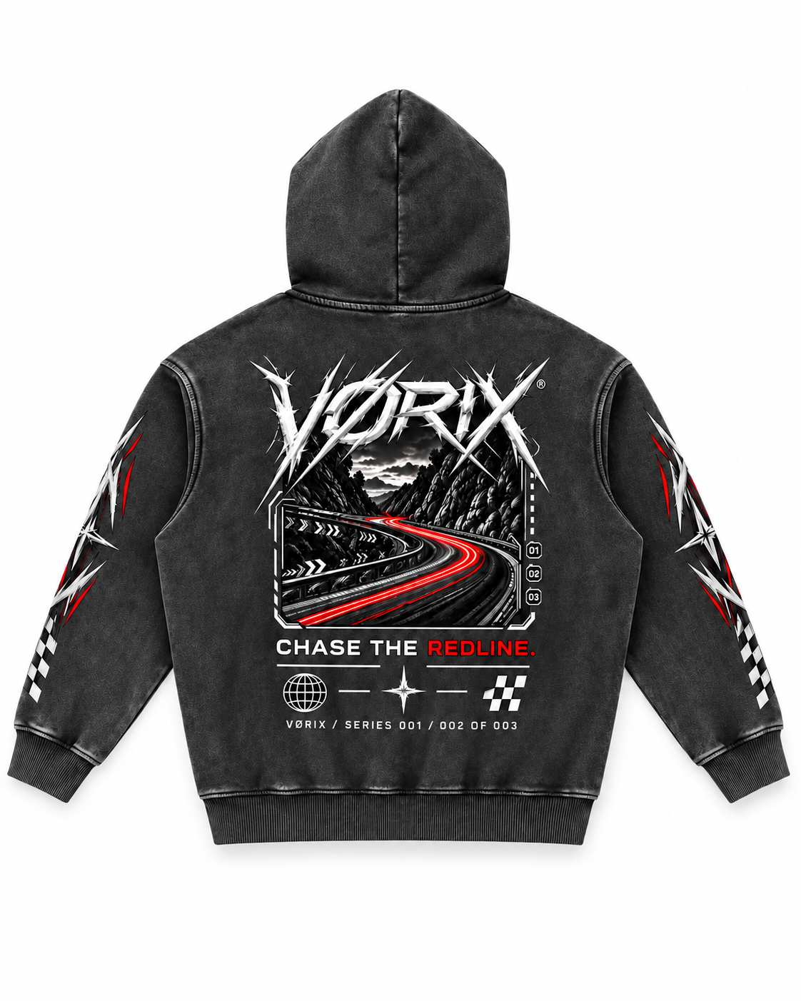 VØRIX Chase The Redline hoodie back view