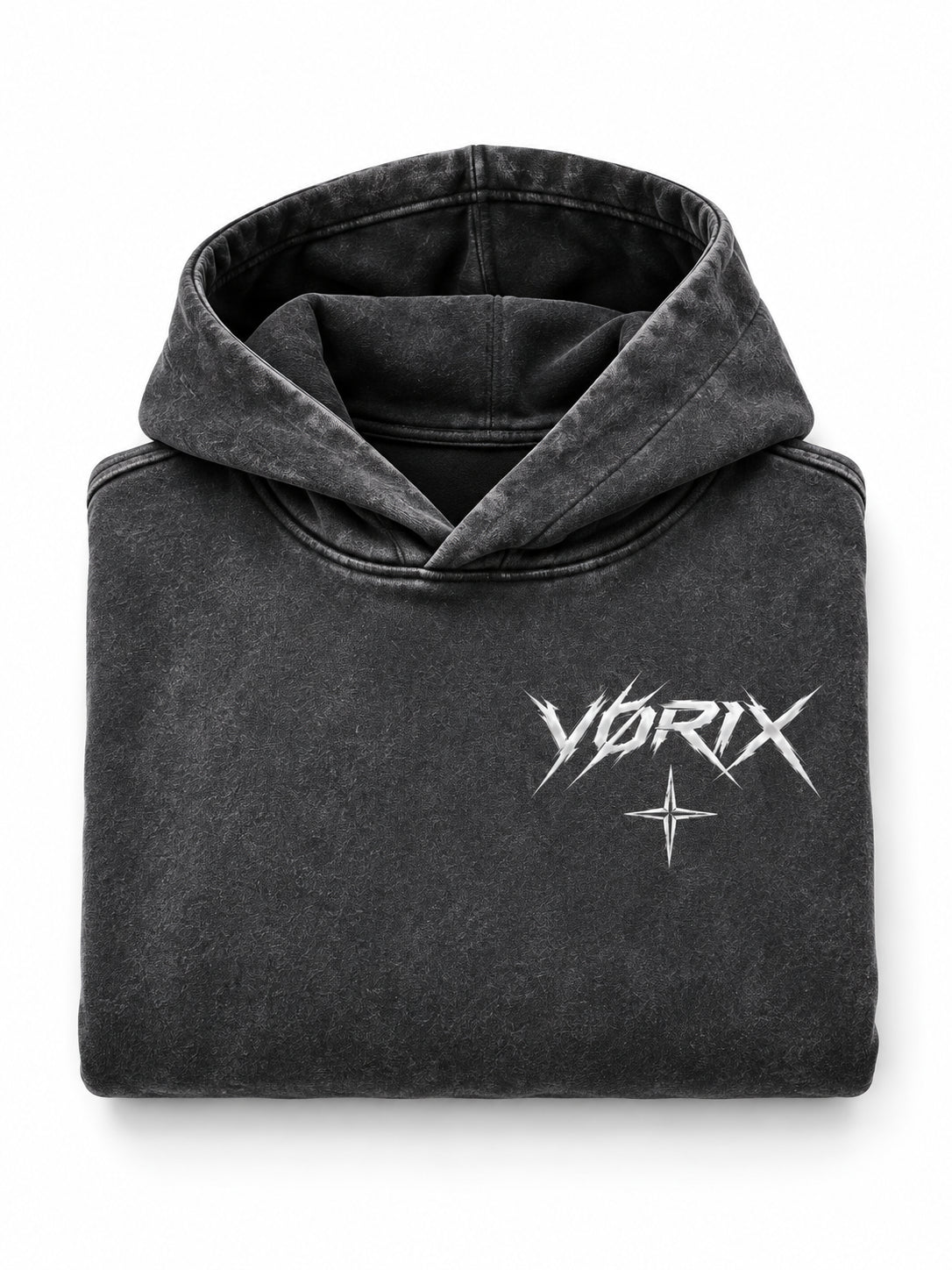 VØRIX Engineered For Chaos / 003 oversized washed-charcoal hoodie — product view 5